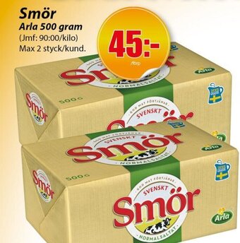 Extra Mjällby Stormarknad Smör Arla 500 gram erbjuda