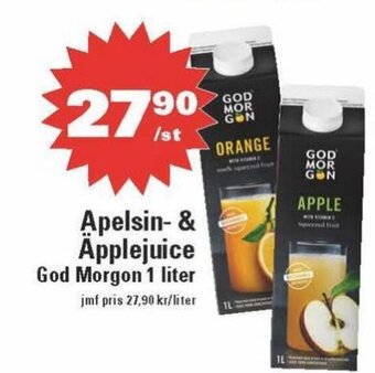 Nära dej Apelsin- & Applejuice God Morgon 1 liter erbjuda