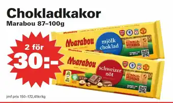 Nära dej Chokladkakor Marabou 87-100g erbjuda