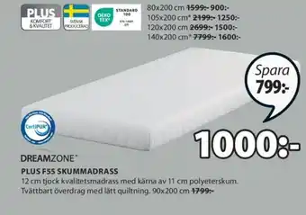 JYSK DREAMZONE* PLUS F55 SKUMMADRASS erbjuda