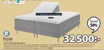 JYSK HOIE 250 STÄLLBAR SÄNG GRÅ-23 erbjuda