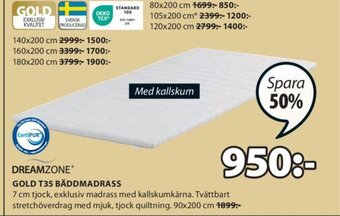 JYSK GOLD T35 BÄDDMADRASS erbjuda