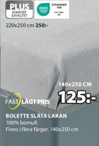 JYSK BOLETTE SLÄTA LAKAN erbjuda