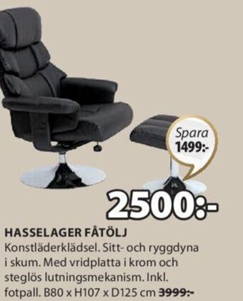 JYSK HASSELAGER FÅTÖLJ erbjuda