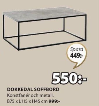 JYSK DOKKEDAL SOFFBORD erbjuda