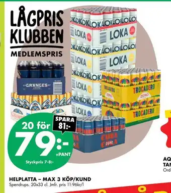 ÖoB Helplatta - max 3 köp/kund erbjuda