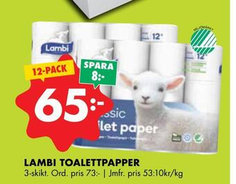 ÖoB Lambi toalettpapper erbjuda
