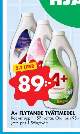 ÖoB A+ flytande tvättmedel erbjuda