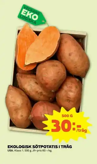 Stora Coop Ekologisk sötpotatis i tråg erbjuda