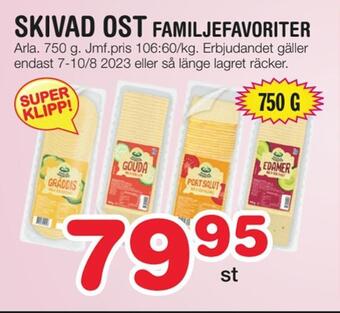 Nya Pulsen Skivad ost familjefavoriter erbjuda