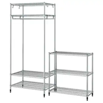 IKEA Omar hylla med klädstång, med 1 hyllplan/förzinkad, 186x50x201 cm erbjuda