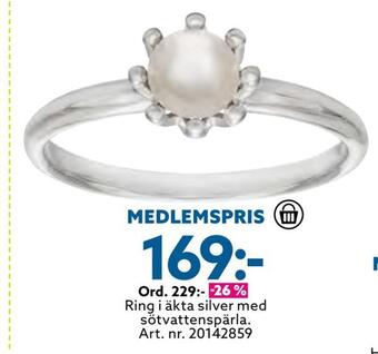 Albrekts Guld Ring i äkta silver med sötvattenspärla erbjuda