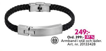 Albrekts Guld Armband i stål och läder erbjuda