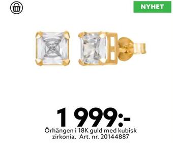 Albrekts Guld Örhängen i 18k guld med kubisk zirkonia erbjuda