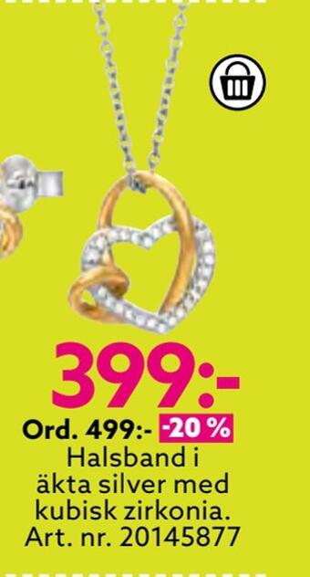 Albrekts Guld Halsband i äkta silver med kubisk zirkonia erbjuda