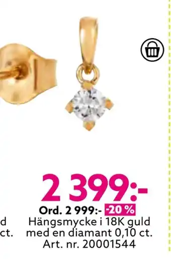 Albrekts Guld Hängsmycke i 18k guld med en diamant 0,10 ct erbjuda