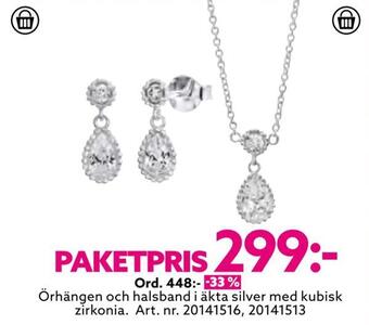 Albrekts Guld Örhängen och halsband i äkta silver med kubisk zirkonia erbjuda