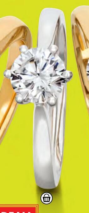 Albrekts Guld Ring i 18k vitt guld med en diamant 1,00 ct erbjuda