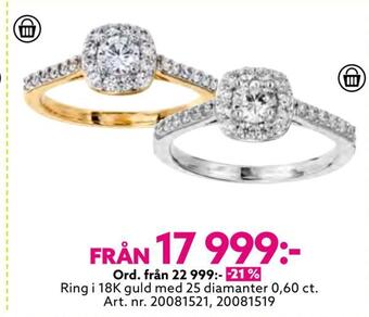 Albrekts Guld Ring i 18k guld med 25 diamanter 0,60 ct erbjuda