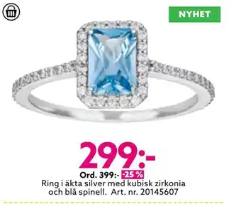 Albrekts Guld Ring i äkta silver med kubisk zirkonia och blå spinell erbjuda