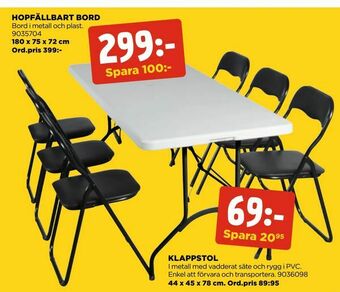 Jem&Fix Hopfällbart bord erbjuda