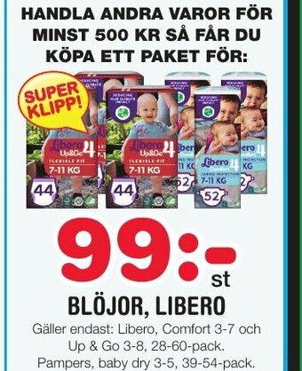 Nya Pulsen BLÖJOR, LIBERO erbjuda