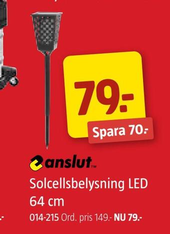 Jula Solcellsbelysning led 64 cm erbjuda