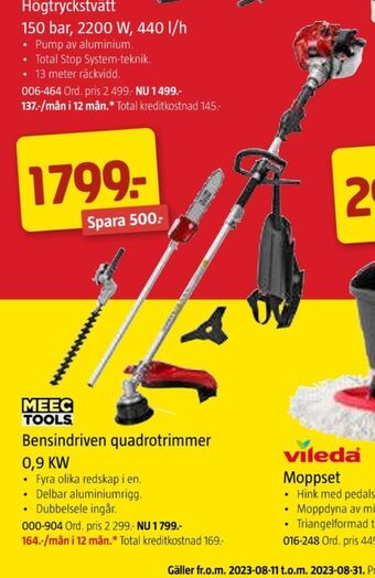 Jula Meec tools grästrimmer erbjuda