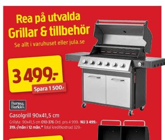 Jula Burns & barkles gasolgrill erbjuda