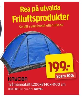 Jula Kayoba tält erbjuda