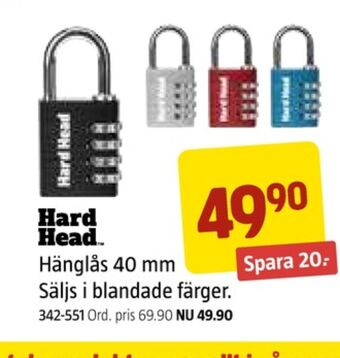 Jula Hard head hänglås erbjuda