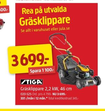 Jula Stiga gräsklippare erbjuda
