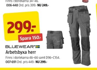 Jula Bluewear arbetsbyxor erbjuda