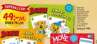 Leklust Bamse. gympa kortspel med bamse och hans vänner. erbjuda