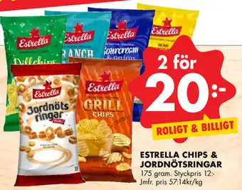 ÖoB Estrella Chips & Jordnötsringar 175 gram. erbjuda