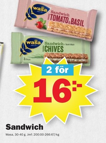 Pekås Sandwich erbjuda