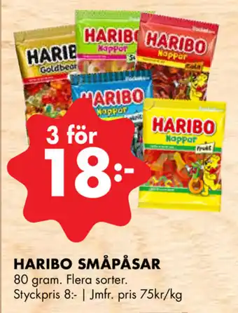 ÖoB Haribo Småpåsar 80 gram erbjuda