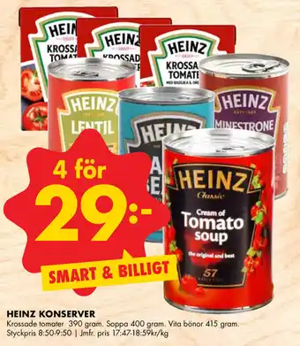 ÖoB Heinz Konserver 390/400/415 gram erbjuda
