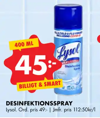 ÖoB Lysol Desinfektionsspray 400ml erbjuda