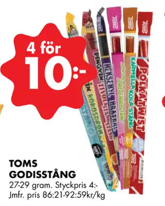 ÖoB Toms Godisstång 27-29 gram erbjuda