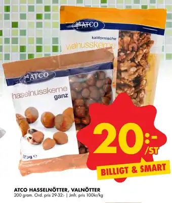 Atco Hasselnötter, Valnötter 200 gram