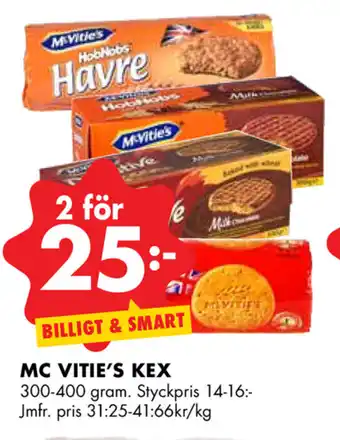 ÖoB McVitie's Kex 300-400 gram erbjuda