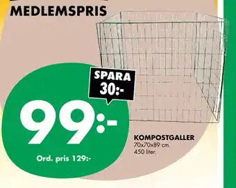 ÖoB Kompostgaller 70x70x89cm. 450 liter erbjuda