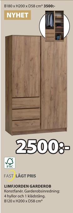 JYSK Limfjorden garderob erbjuda