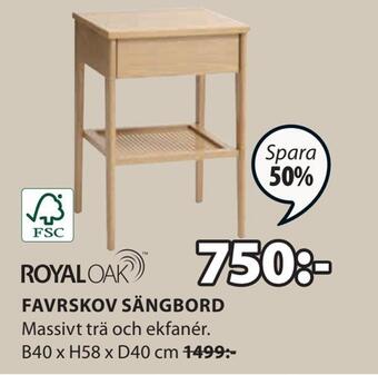 JYSK Favrskov sängbord erbjuda