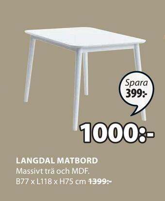 JYSK Langdal matbord erbjuda