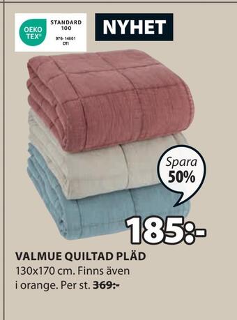 JYSK Valmue quiltad pläd erbjuda