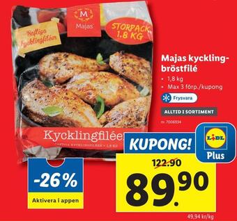Lidl Majas kycklingbröstfilé erbjuda