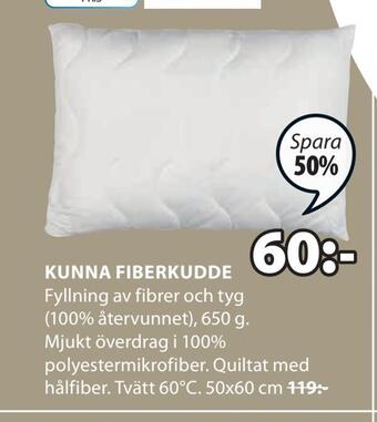 JYSK Kunna fiberkudde erbjuda