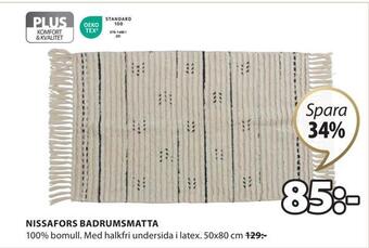 JYSK Nissafors badrumsmatta erbjuda